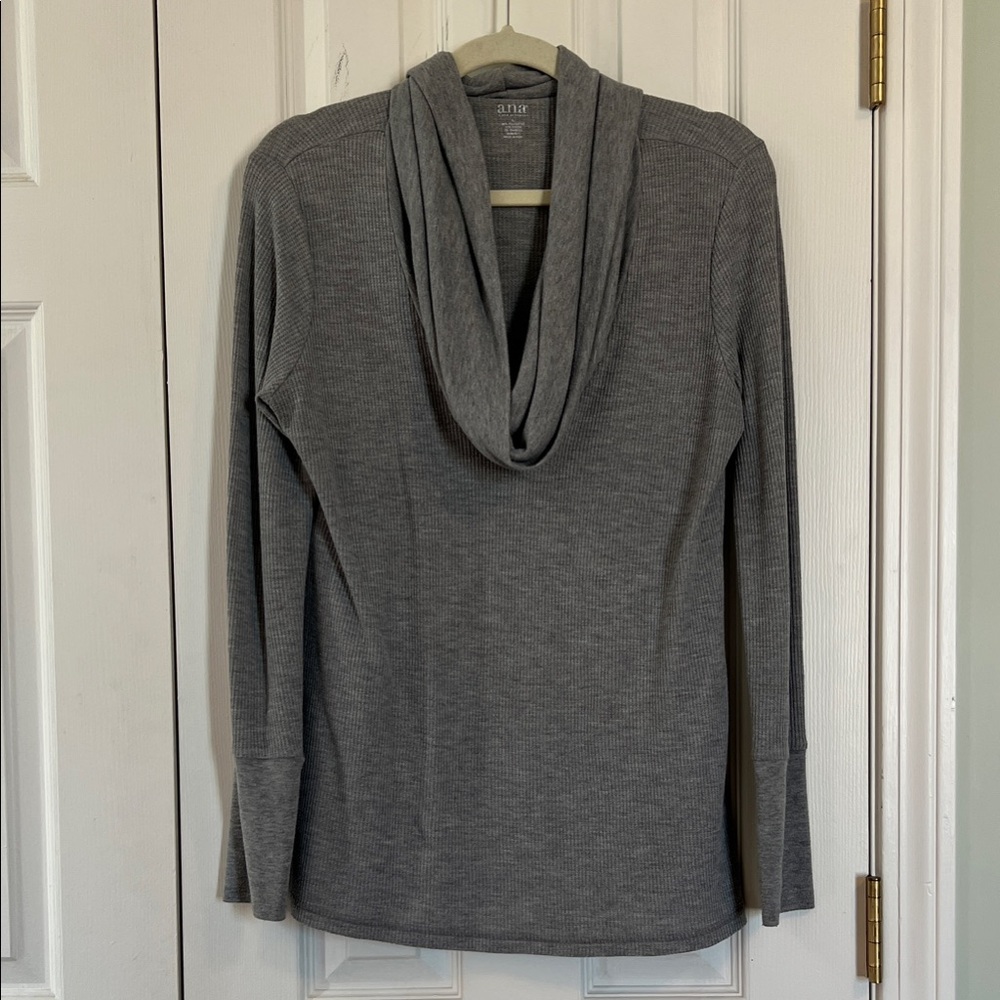 a.n.a Gray Cowl Neck Sweater